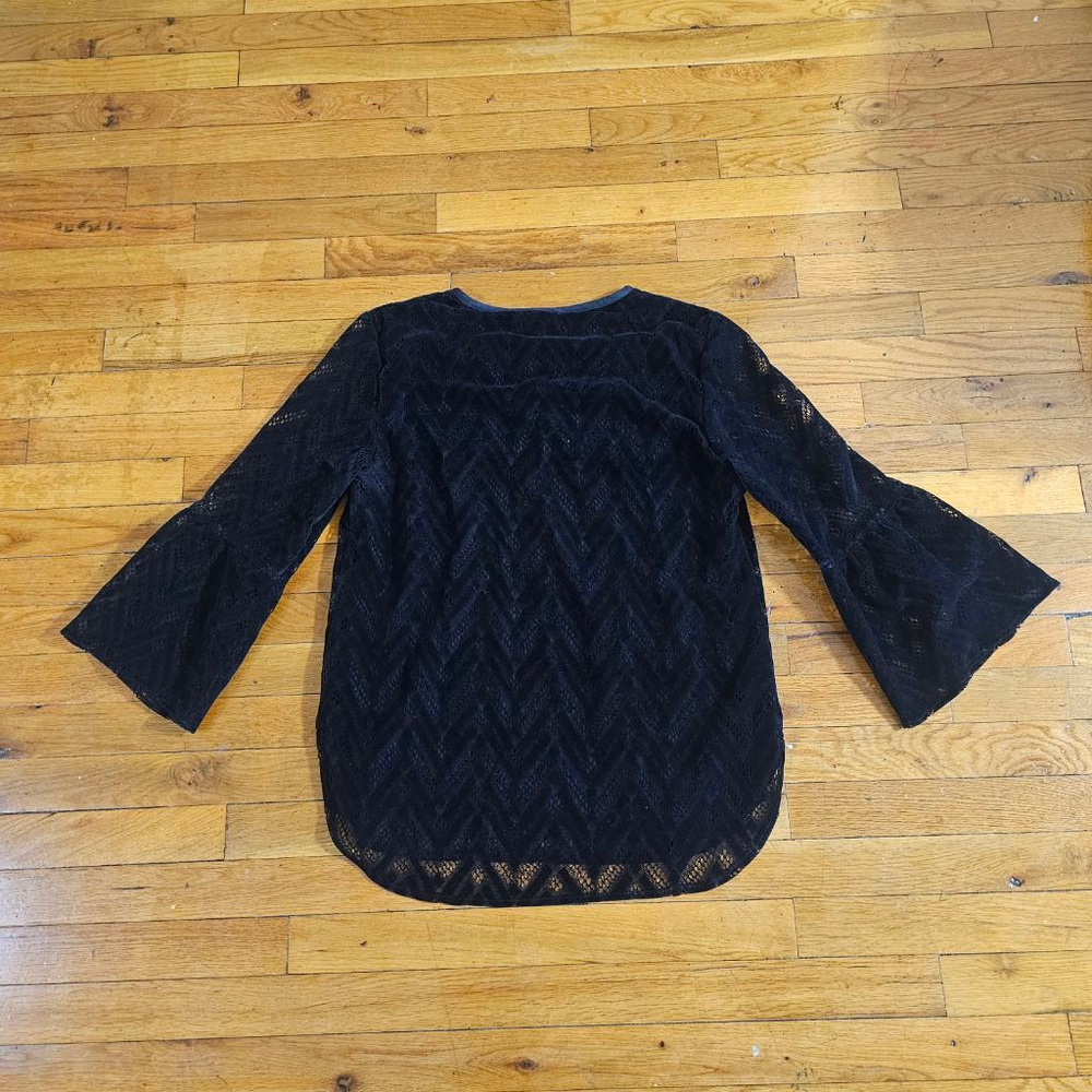 Finley Black Lace Blouse Women's Small - Picture 5 of 6